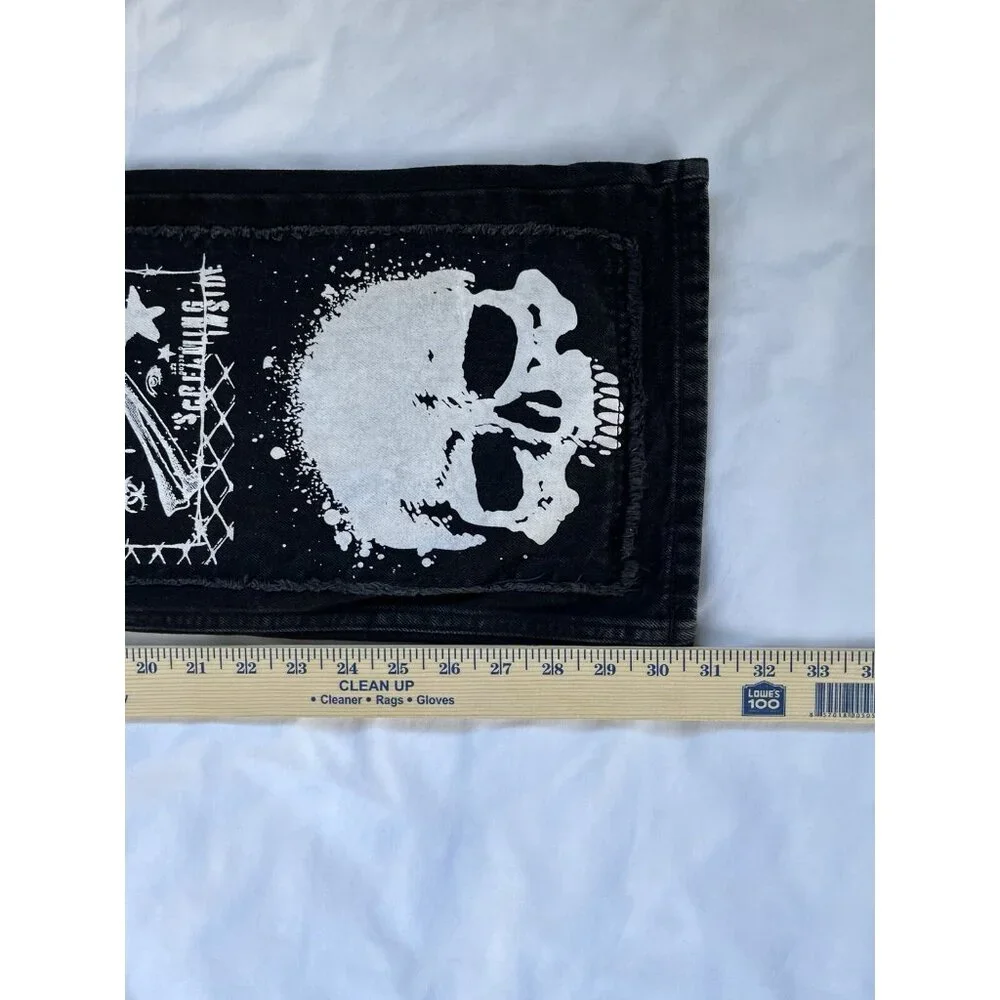 Hot‎ Topic Jeans Men’s Black Graphic Slow Decay Skull Grunge Sz 30X32